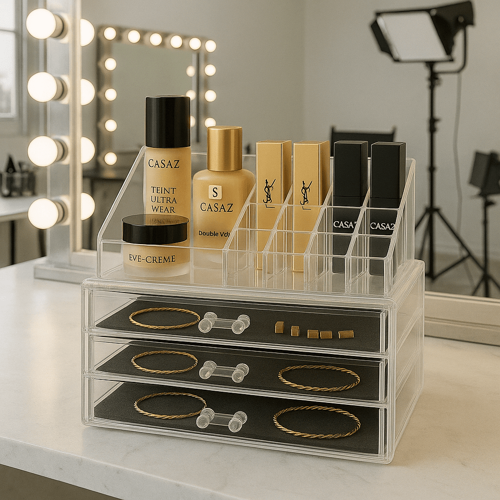 Organizador en acrílico - maquillaje y bisutería